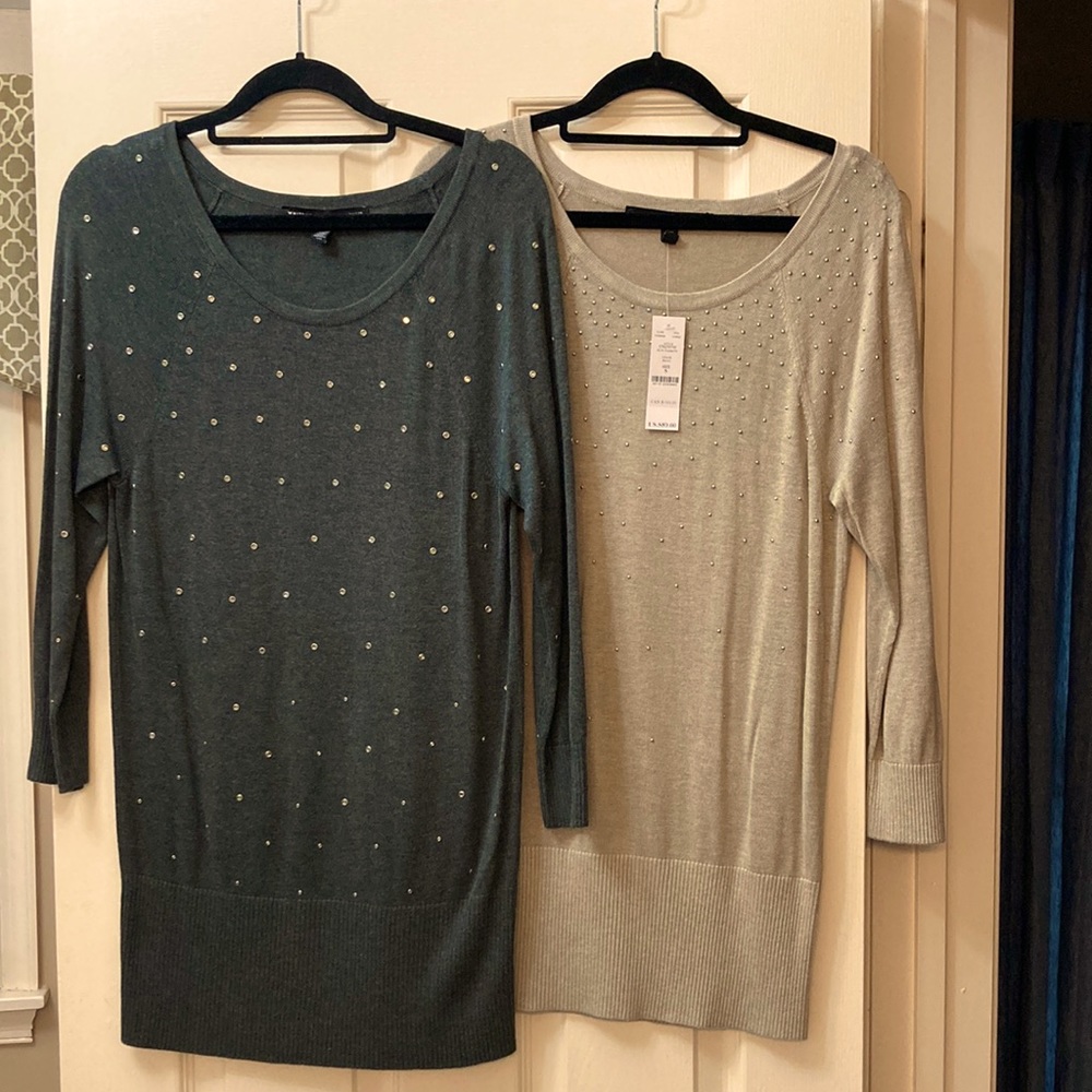 Lot of two White House Black Market tunic sweaters Small one NWT
